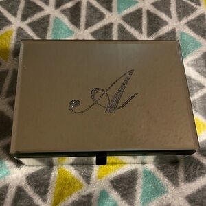 “A” Velvet mirror jewelry storage box